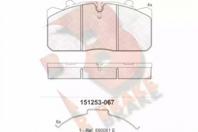 R BRAKE rb1253067 -  Комплект тормозных колодок, дисковый тормоз